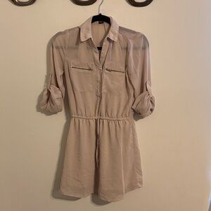 Chic Beige Long Sleeve Dress